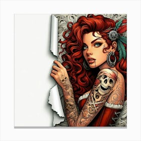 Tattooed Girl Canvas Print