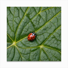 Ladybug on a Leaf Canvas Print