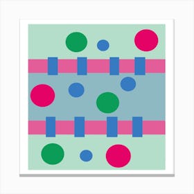 Green and Pink Geometric Canvas Print