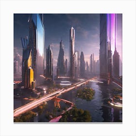 Futuristic Cityscape 177 Canvas Print