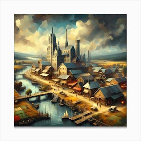 City By The Water Canvas Print