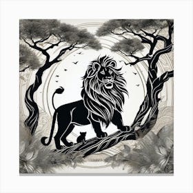 Lion In The Forest 39 Canvas Print