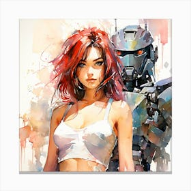 Robot Girl 2 Canvas Print