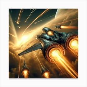 A Sci Fi Depiction Of Solar Infused Missiles Canvas Print