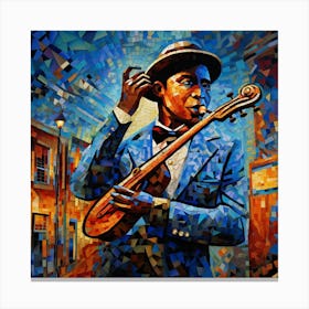 Blues Musician By Person Canvas Print