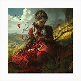 Woman In Red Canvas Print