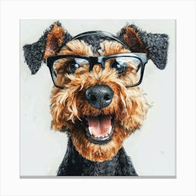 Dog With Glasses 4 Canvas Print