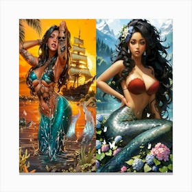 Mermaids 6 Canvas Print