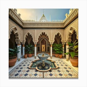 Courtyard Of A Moroccan Palace Canvas Print
