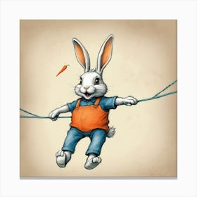 Rabbit On A Rope 2 Canvas Print