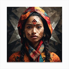 Geometric Nepalese Woman 04 Canvas Print