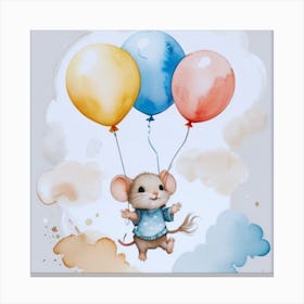 Mouse With Balloons 4 Canvas Print