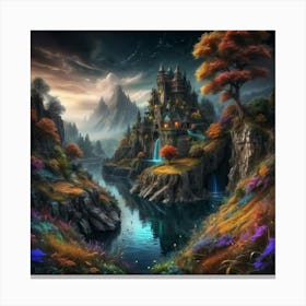 Castle In The Forest Canvas Print