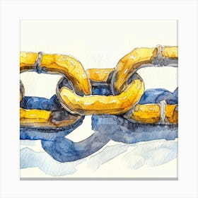 Watercolor Of A Chain Canvas Print