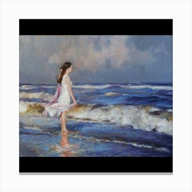 Girl On The Beach Canvas Print