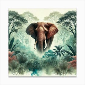 Watercolor Tropical Forests Elephant 1 Toile