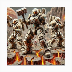 Flame Guardians Adaptive Armor Canvas Print