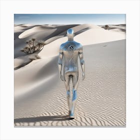 Futuristic Man In The Desert 4 Canvas Print