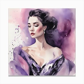 Watercolor Of A Woman Canvas Print