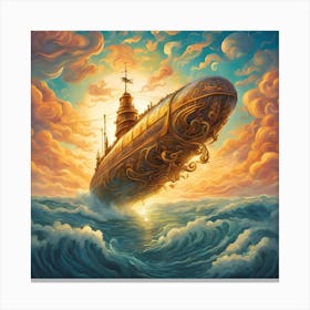 Submarine In The Clouds Canvas Print