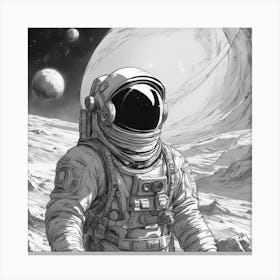 A Sunsglasses In Cosmonaut Suit Wandering In Space 1 Canvas Print