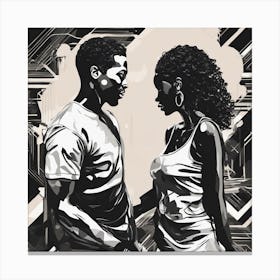 Black Man And A Woman Canvas Print