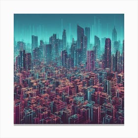 Futuristic Cityscape 25 Canvas Print
