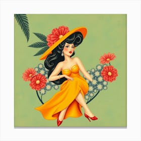 Pinup Girl Canvas Print