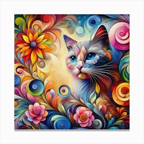 Colorful Cat Canvas Print