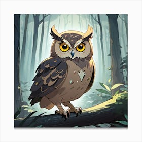 Owl In The Forest 31 Canvas Print
