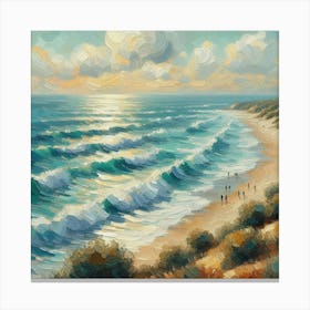 Sydney Beach, Acrylic Painting Style Canvas Print