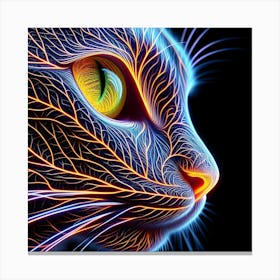 Abstract Cat Head Canvas Print