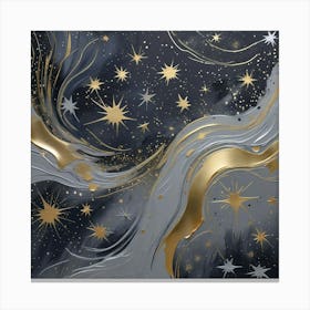 Gold Stars In The Sky Canvas Print