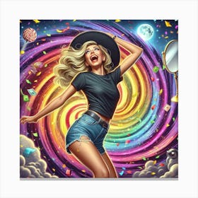 Sexy Girl Spiral Canvas Print