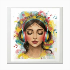 Music Girl Print Canvas Print