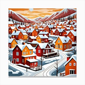 Normal Winter Cubism Style Canvas Print