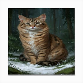 Cat In The Snow 1 Canvas Print