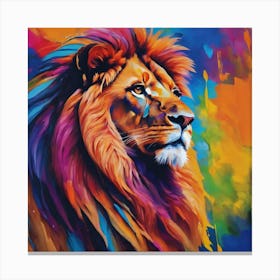 Rainbow lion Canvas Print