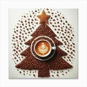 Christmas Tree With Coffee Beans 1 Canvas Print