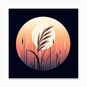 Sunset With Reeds Canvas Print