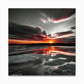 Sunset Over Ice Canvas Print