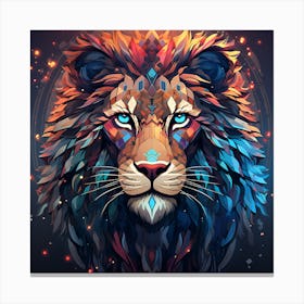 Abstract Lion Head Canvas Print