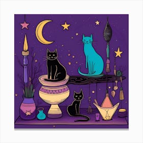 Purple Kitty Canvas Print