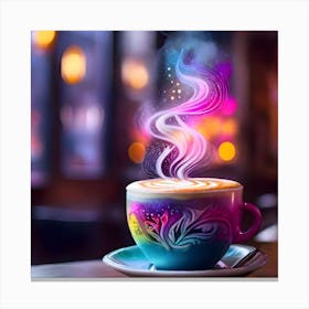 Coffee Cup With Smoke Canvas Print