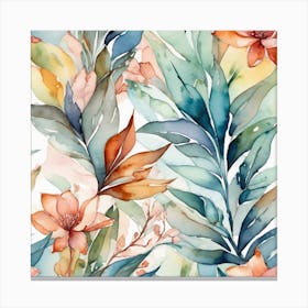 Watercolor Floral Pattern 1 Canvas Print