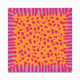 Fuchsia Cheetah Square Canvas Print