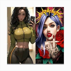 Tattooed Girl Canvas Print