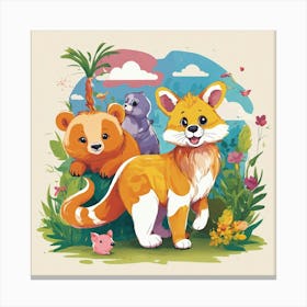 Playful Kids Animal Tshirt Design (9) 2024 05 02t202104 Canvas Print