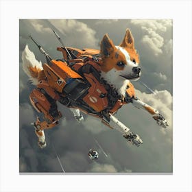 Happy Flying corgi Canvas Print