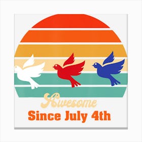 A Flock Of Birds Vintage4th Of July Canvas Print